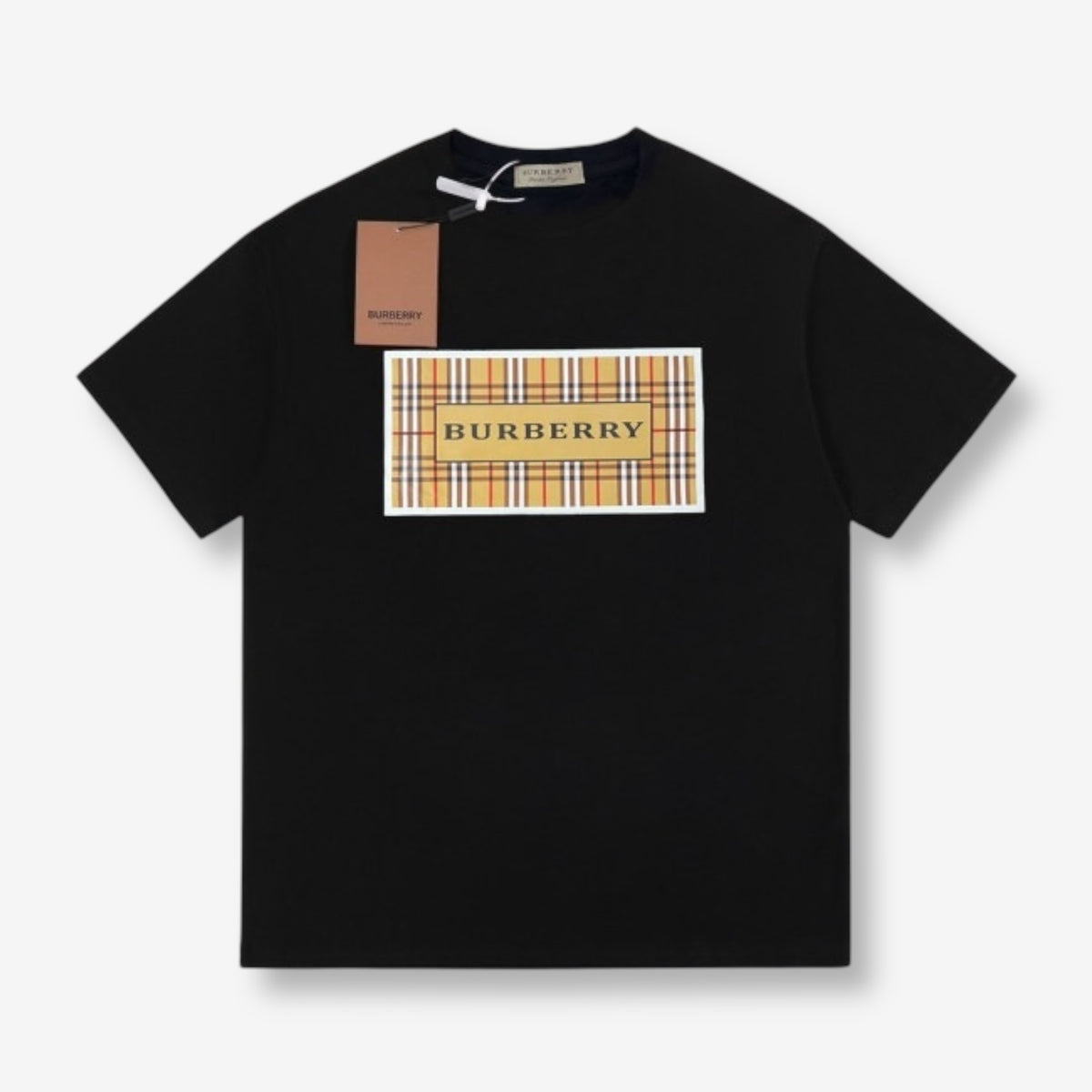 Burberry Vintage Check Logo Black T-Shirt
