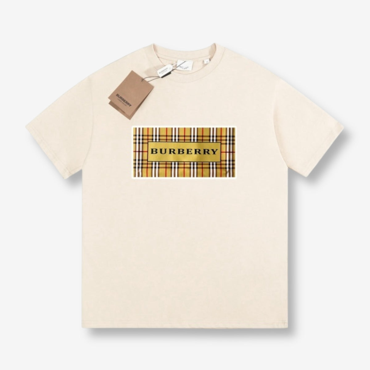 Burberry Vintage Check Logo Cream T-Shirt