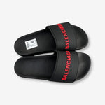 Balenciaga Pool Slide “Black Rubber with Red Logo”
