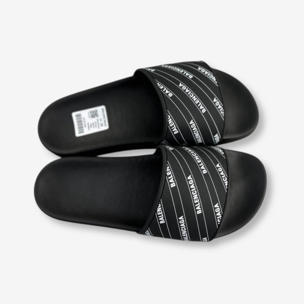 Balenciaga Slide “Black with White Stripe Band”