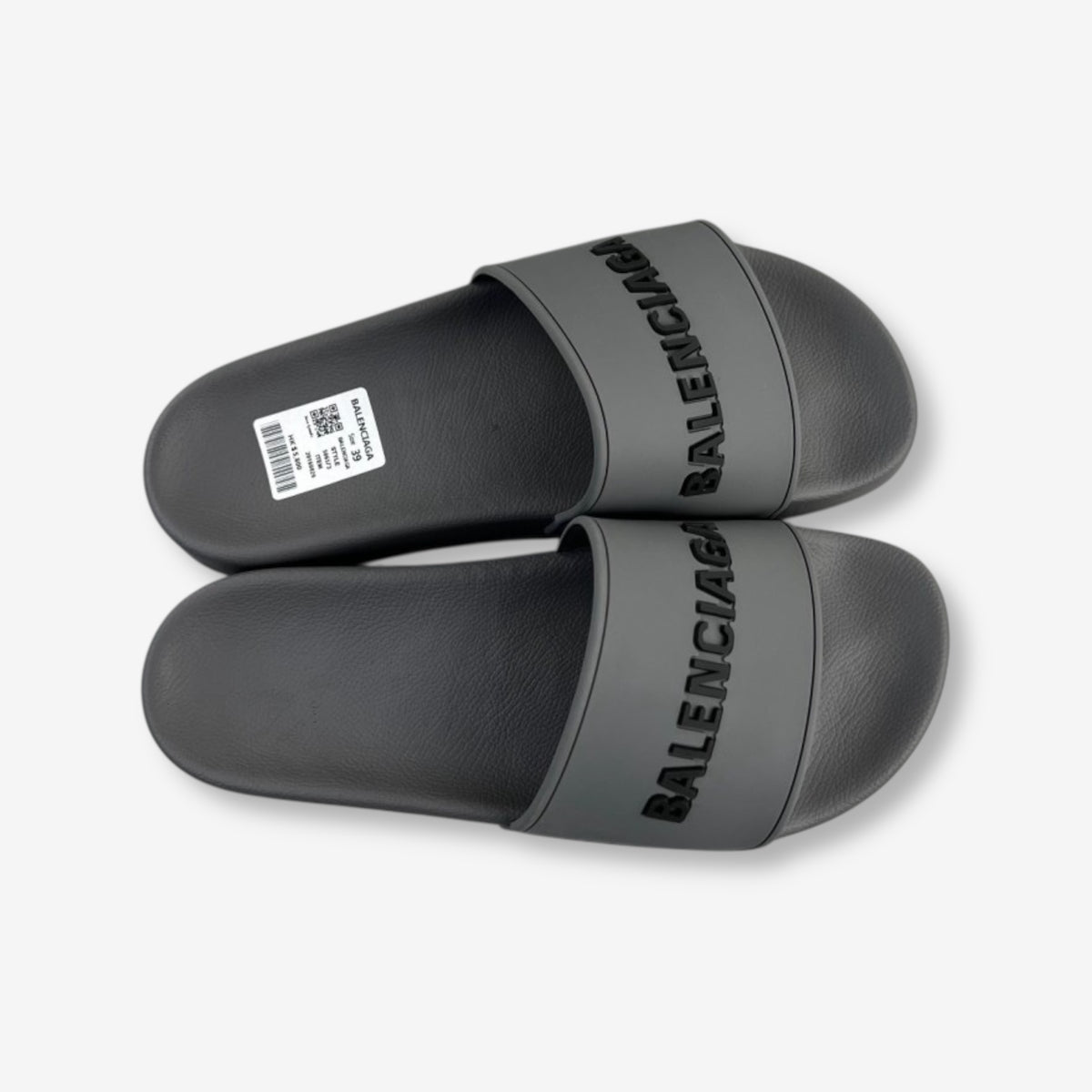 Balenciaga Slide “Grey with Embossed Logo”