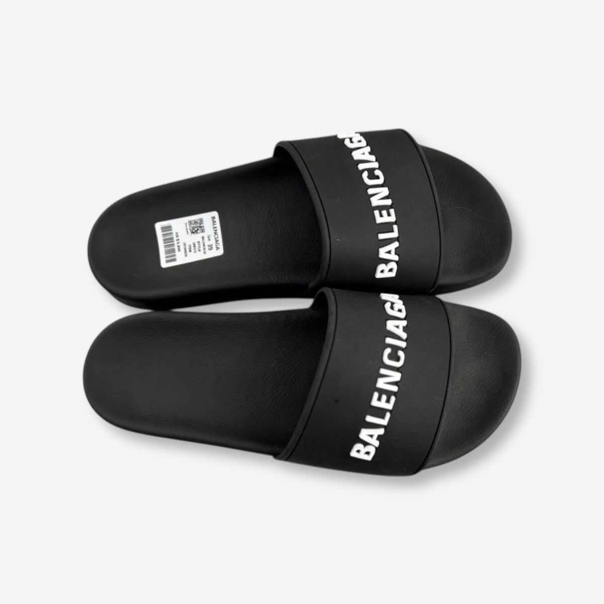 Balenciaga Slide Sandals “Black/White Logo”