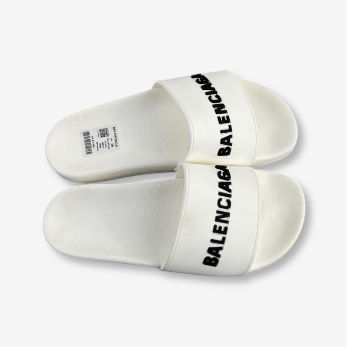 Balenciaga White Slides
